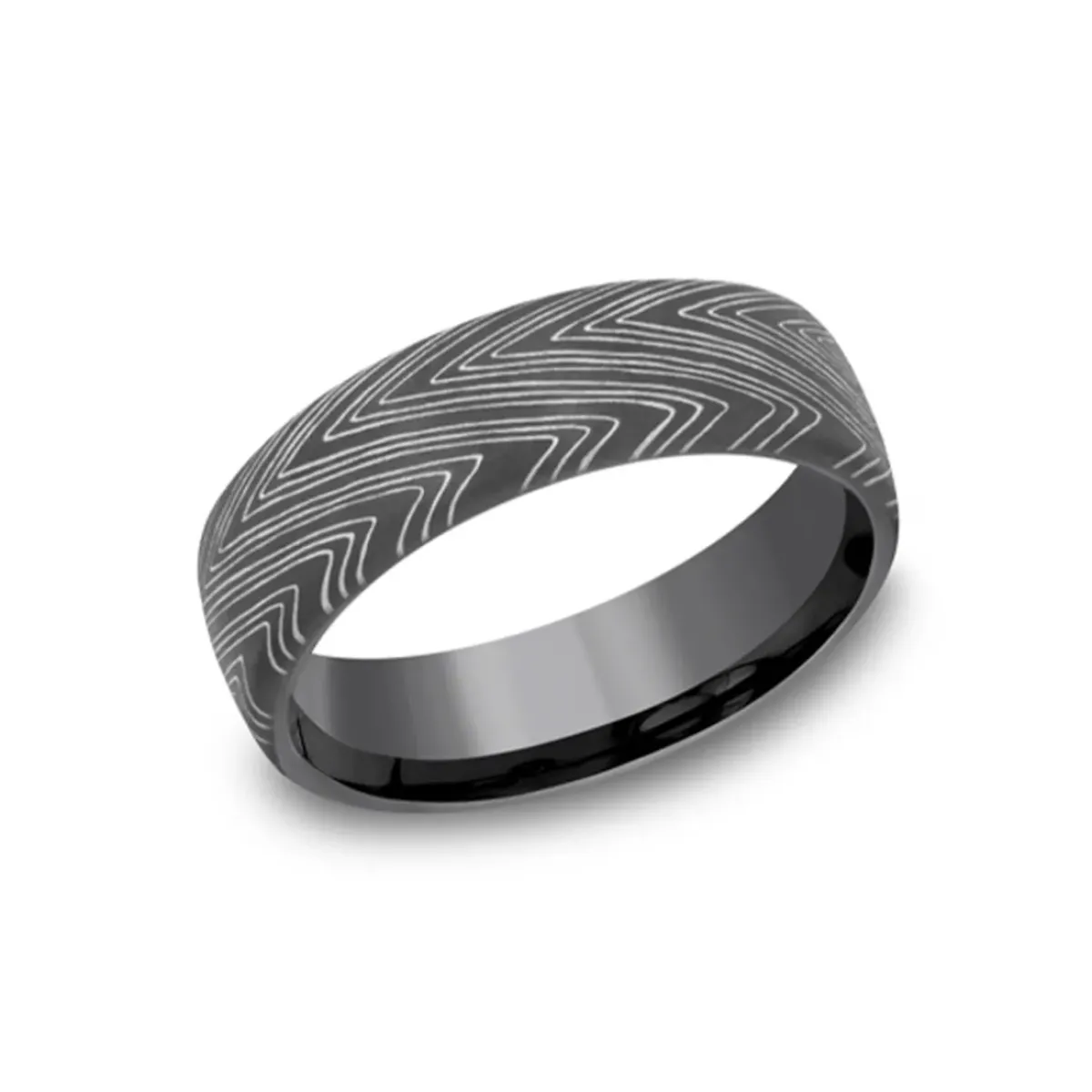 Josephs Jewelers Wedding Bands For Men>Tantalum Herringbone Wedding Band