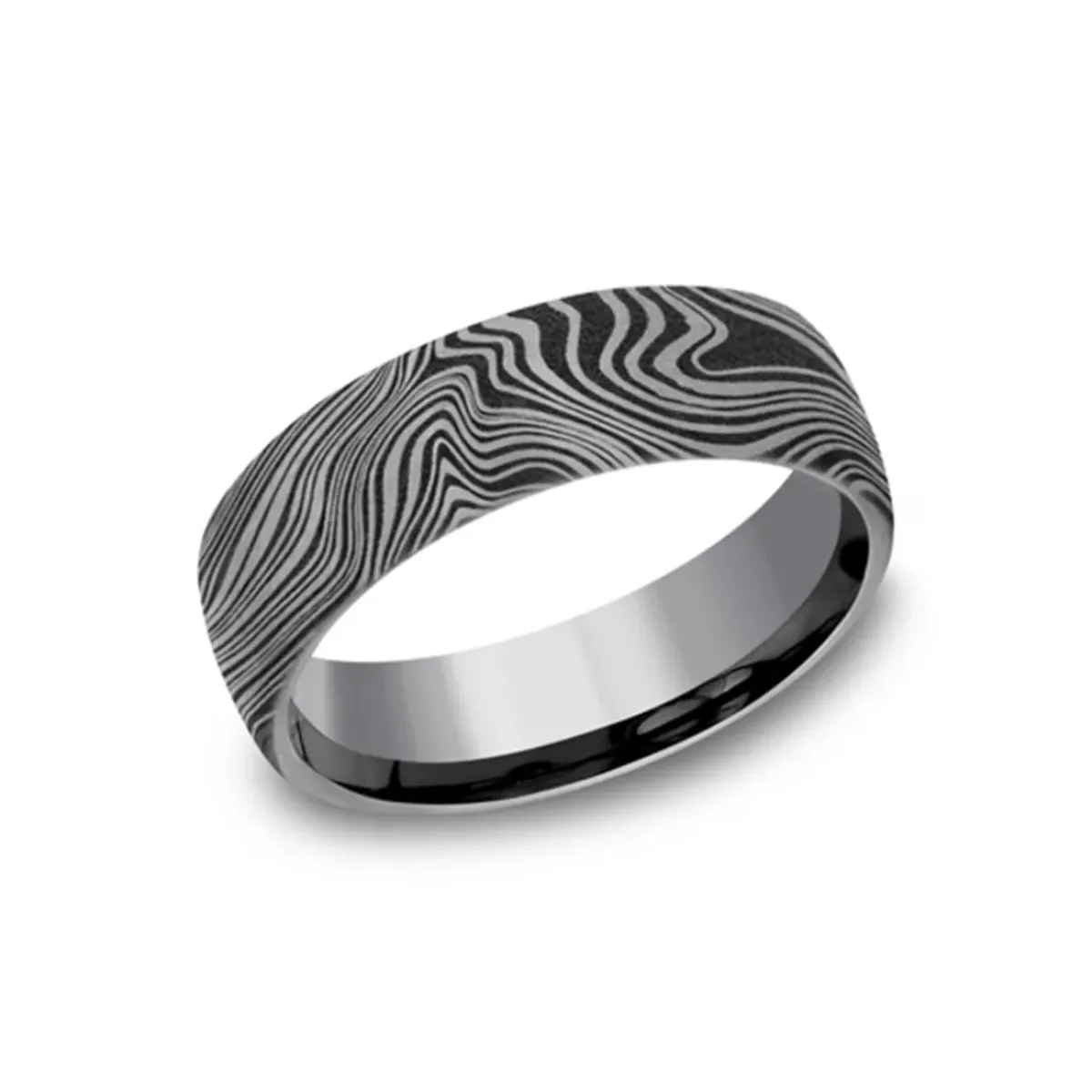 Josephs Jewelers Wedding Bands For Men>Tantalum Marble Wedding Band