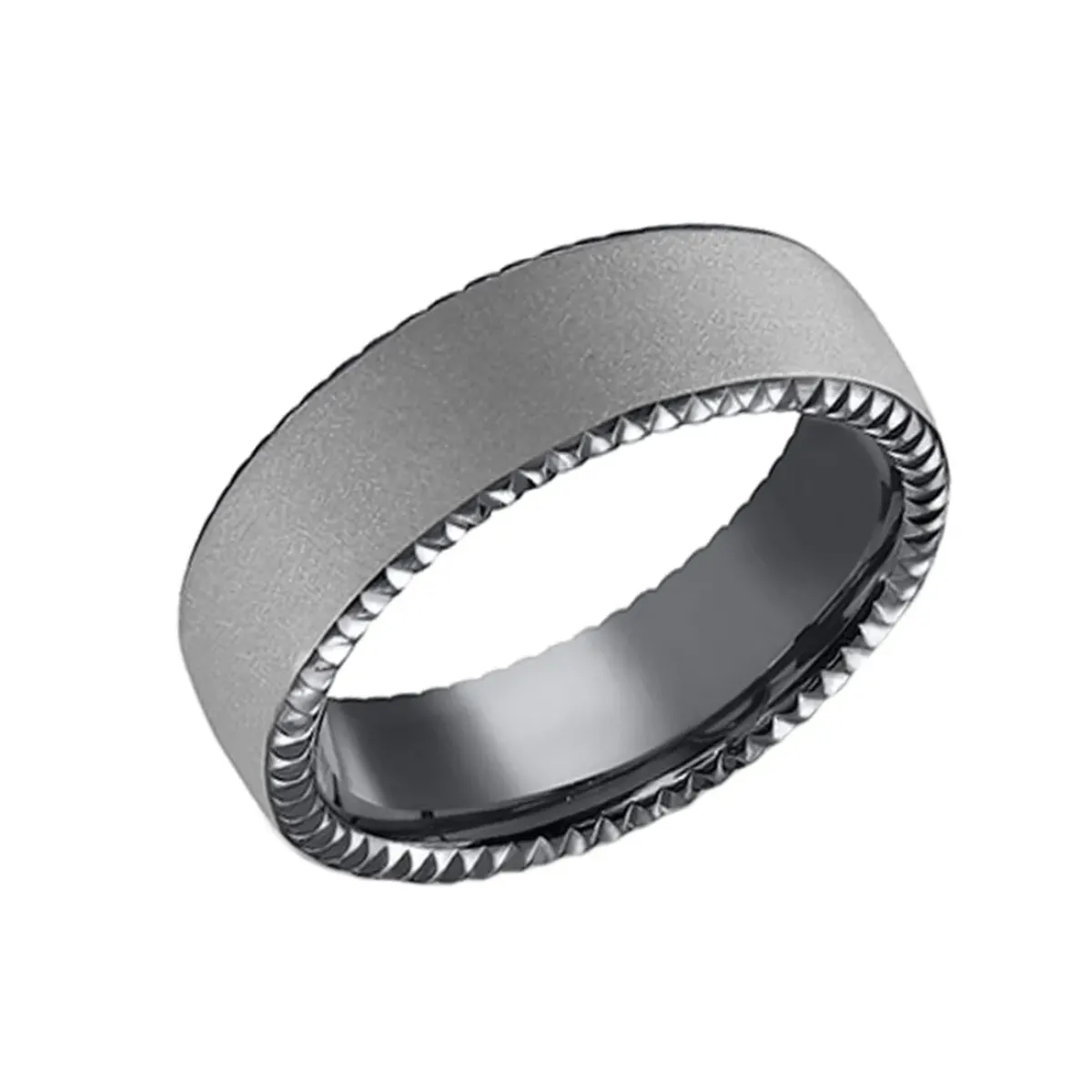 Josephs Jewelers Wedding Bands For Men>Tantalum 6.5mm Riveted Wedding Band