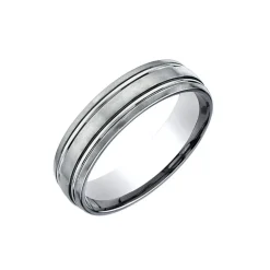 Josephs Jewelers Wedding Bands For Men>Titanium Double Line Wedding Band