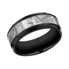 Josephs Jewelers Wedding Bands For Men>Titanium Meteorite Center 8mm Band