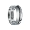Josephs Jewelers Wedding Bands For Men>Titanium 8mm Grooved Design Wedding Band