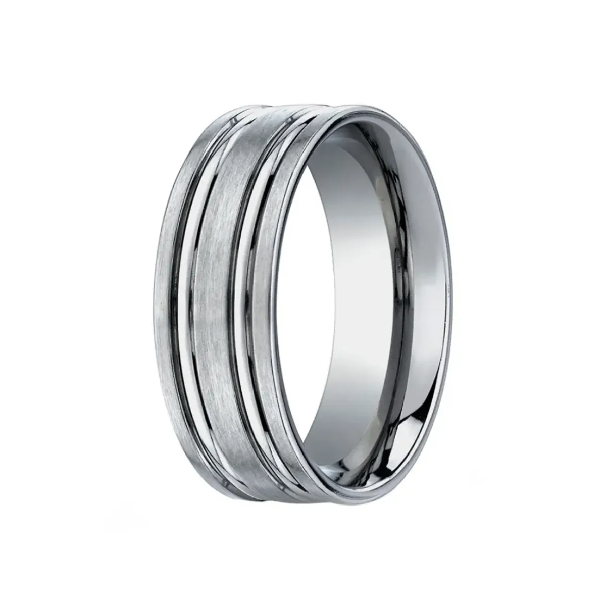 Josephs Jewelers Wedding Bands For Men>Titanium 8mm Grooved Design Wedding Band