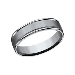 Josephs Jewelers Wedding Bands For Men>Titanium 6mm Satin Center Band