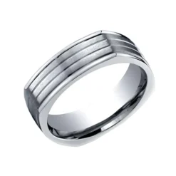 Josephs Jewelers Wedding Bands For Men>Titanium Square Comfort-fit Wedding Band