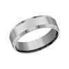 Josephs Jewelers Wedding Bands For Men>Tungsten Beveled Edge 7mm Band
