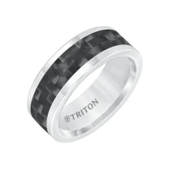 Josephs Jewelers Wedding Bands For Men>Tungsten Carbide and Carbon Fiber Wedding Band
