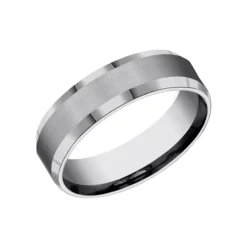 Josephs Jewelers Wedding Bands For Men>Tungsten Carbide 6mm Beveled Weddding Band