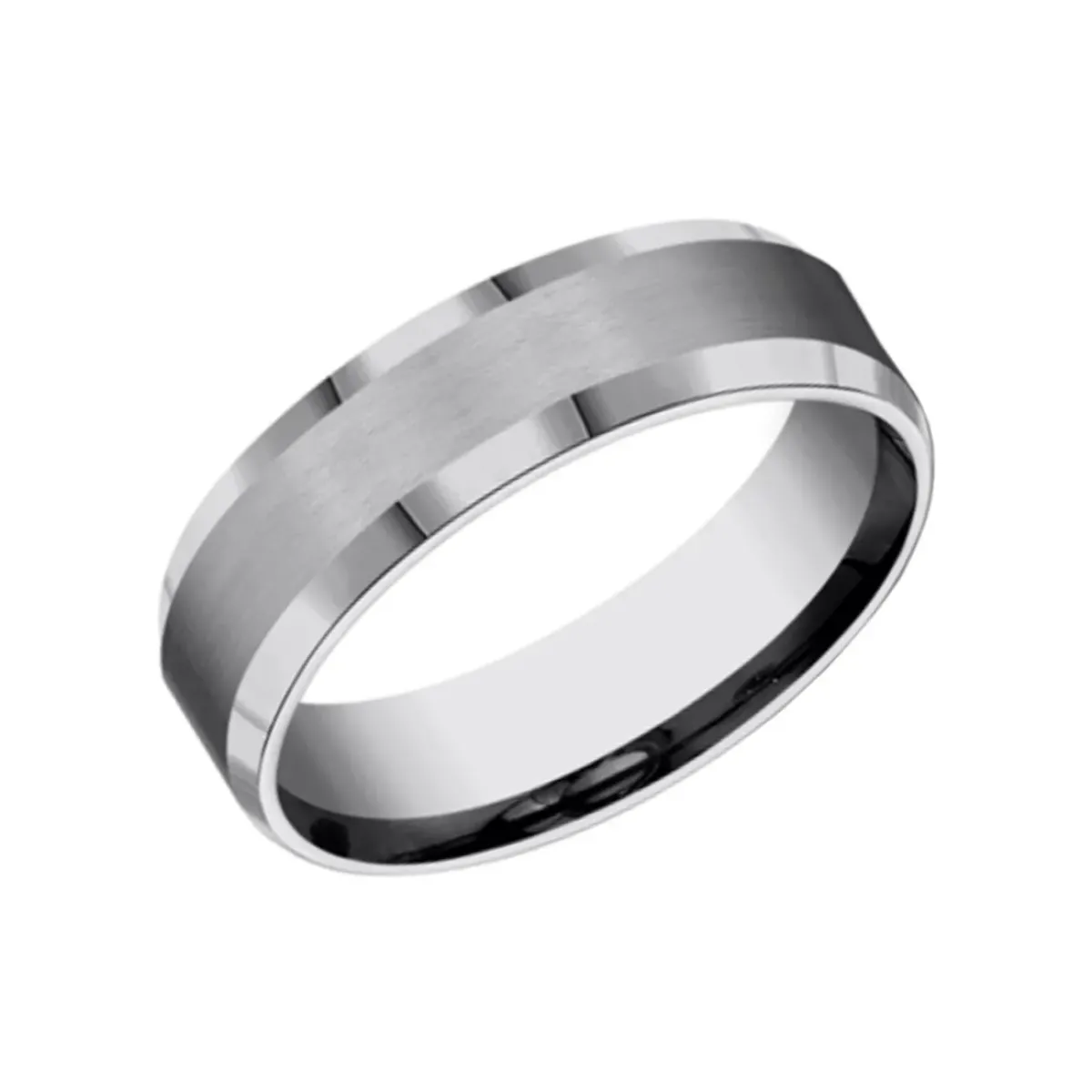 Josephs Jewelers Wedding Bands For Men>Tungsten Carbide 6mm Beveled Weddding Band