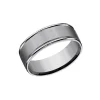 Josephs Jewelers Wedding Bands For Men>Tungsten Comfort Fit Satin Center Wedding Band