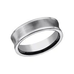 Josephs Jewelers Wedding Bands For Men>Tungsten Concave and Satin 7mm Band