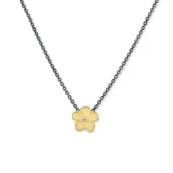 Josephs Jewelers Necklaces And Pendants>Two-Tone Buttercup Diamond Pendant with Chain