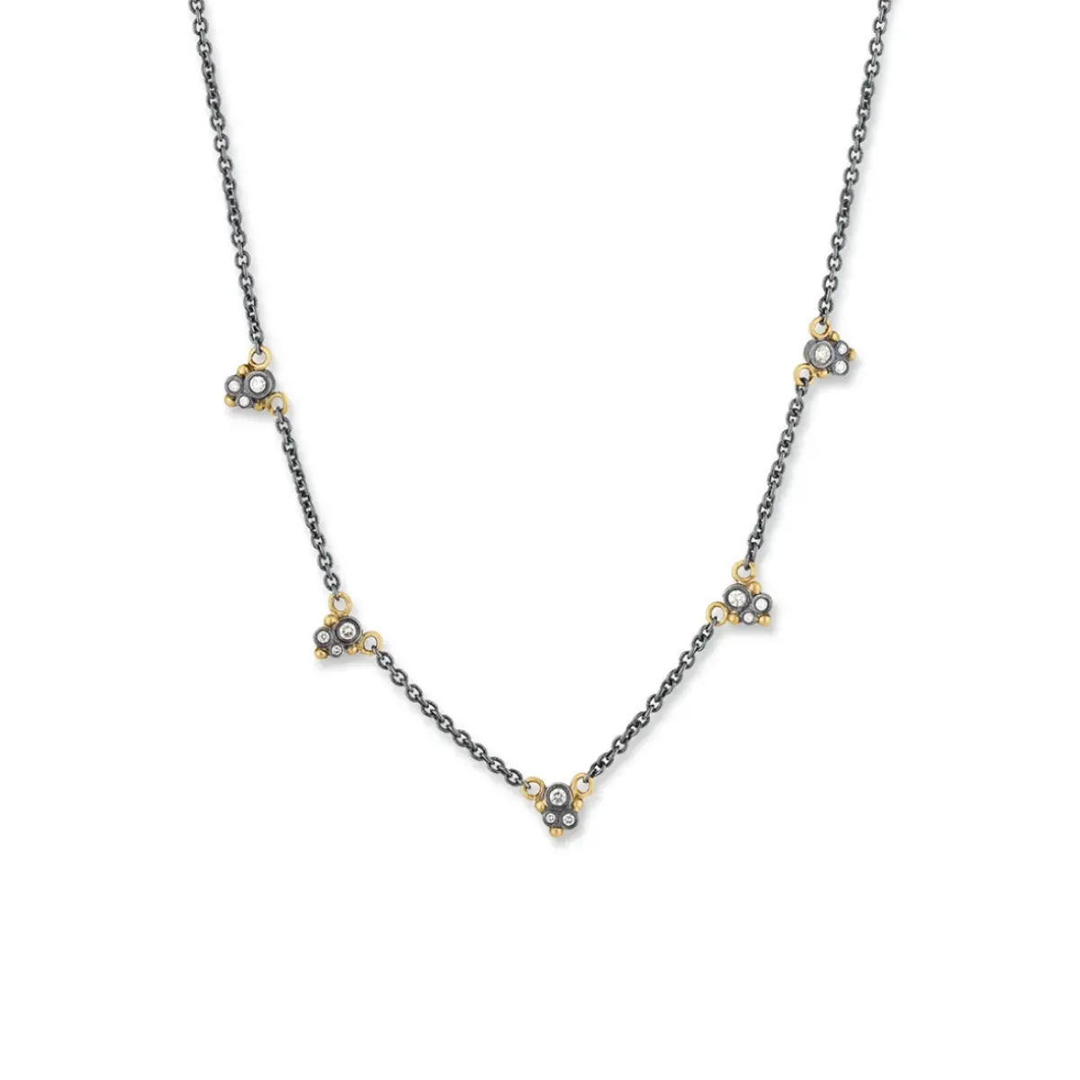 Josephs Jewelers Necklaces And Pendants>Two-Tone Dylan Diamond Station Necklace