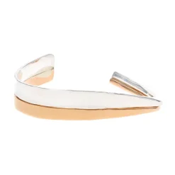 Josephs Jewelers Bracelets>Two-Tone Hammered Cuff Bracelet