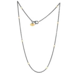Josephs Jewelers Necklaces And Pendants>Two-Tone 26-Inch Rolo Station Chain