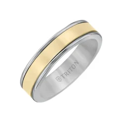 Josephs Jewelers Wedding Bands For Men>Two-Tone Tungsten Wedding Band