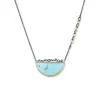Josephs Jewelers Necklaces And Pendants>Two-Tone Turquoise and Diamond Necklace
