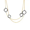 Josephs Jewelers Necklaces And Pendants>Two-Tone Wavy 3D Multi-Circle Necklace
