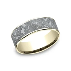 Josephs Jewelers Wedding Bands For Men>Two-Tone “Wild” Wedding Band