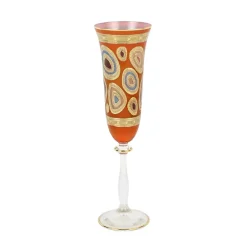 Josephs Jewelers Serveware>Vietri – Orange Regalia Champagne Flute