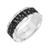 Josephs Jewelers Wedding Bands For Men>White and Black Tungsten Textured Band