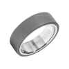 Josephs Jewelers Wedding Bands For Men>White and Gray Tungsten Carbide 7mm Wedding Band