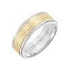 Josephs Jewelers Wedding Bands For Men>White Tungsten and 14K Yellow Gold Band