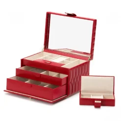Josephs Jewelers Jewelry Storage>WOLF – Caroline Red Medium Jewelry Box