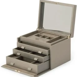 Josephs Jewelers Jewelry Storage>WOLF – Large Pewter Palermo Jewelry Box