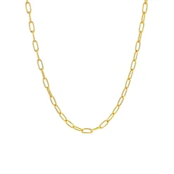 Josephs Jewelers Necklaces And Pendants>Yellow Gold Plated Sterling Silver Oval Link Chain