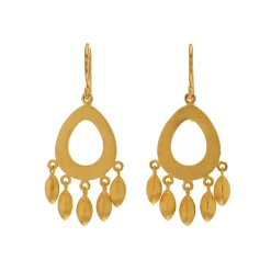 Josephs Jewelers Earrings>Yellow Gold Plated Sterling Silver Bliss Dangle Earrings
