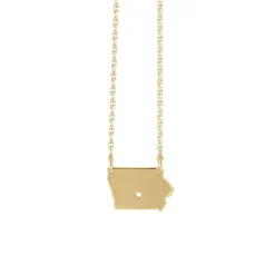 Josephs Jewelers Necklaces And Pendants>Yellow Gold Plated Sterling Silver Iowa Necklace