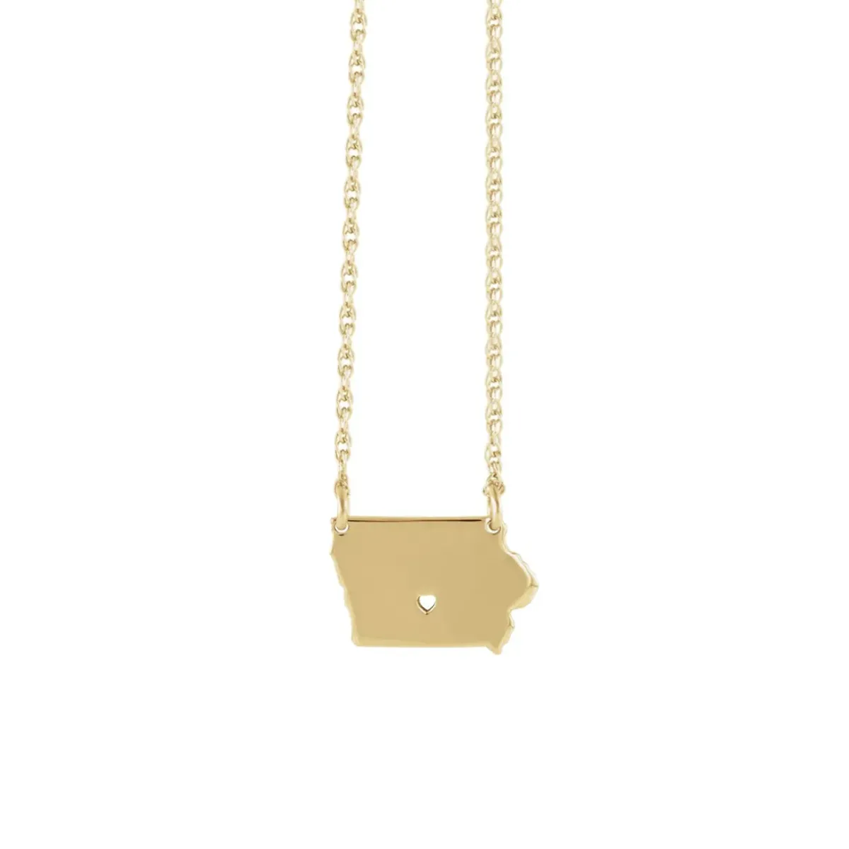 Josephs Jewelers Necklaces And Pendants>Yellow Gold Plated Sterling Silver Iowa Necklace