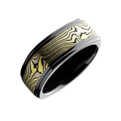 Josephs Jewelers Wedding Bands For Men>Zirconium Flat Wedding Band